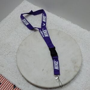 Nike Lanyard Detachable Keychain Badge Holder Strap Purple/White NL#32